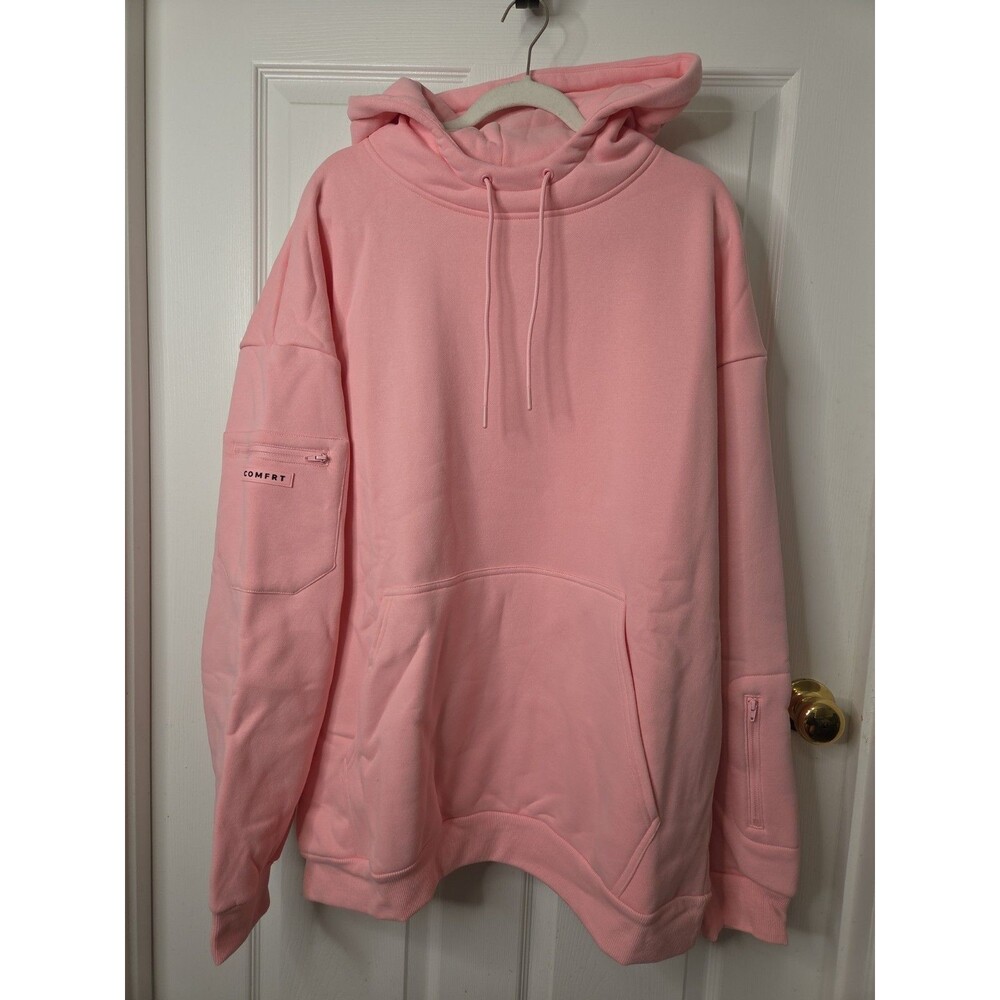 Comfrt Airplane Mode Travel Hoodie 2XL Pink Petal Built-In Sleep Mask NEW CT035